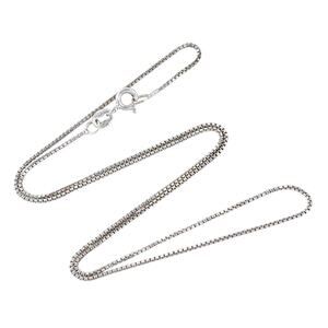 Vintage Italy BSI Sterling Silver 925 0.9mm Box Chain Necklace 16"